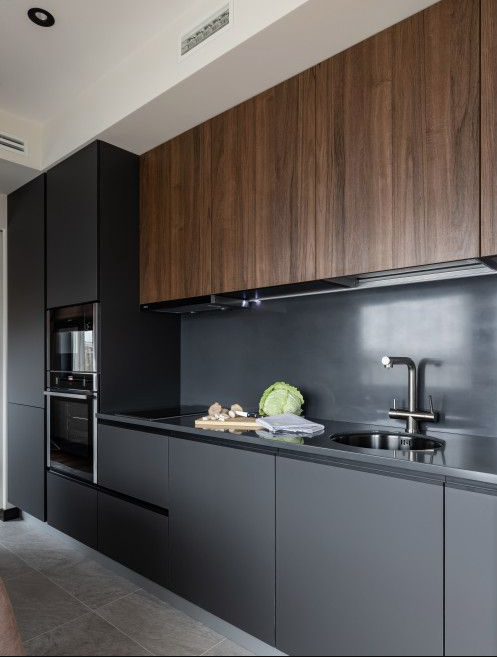 Bucătărie la comandă stil industrial din MDF vopsit — Kromatica Pro Design București